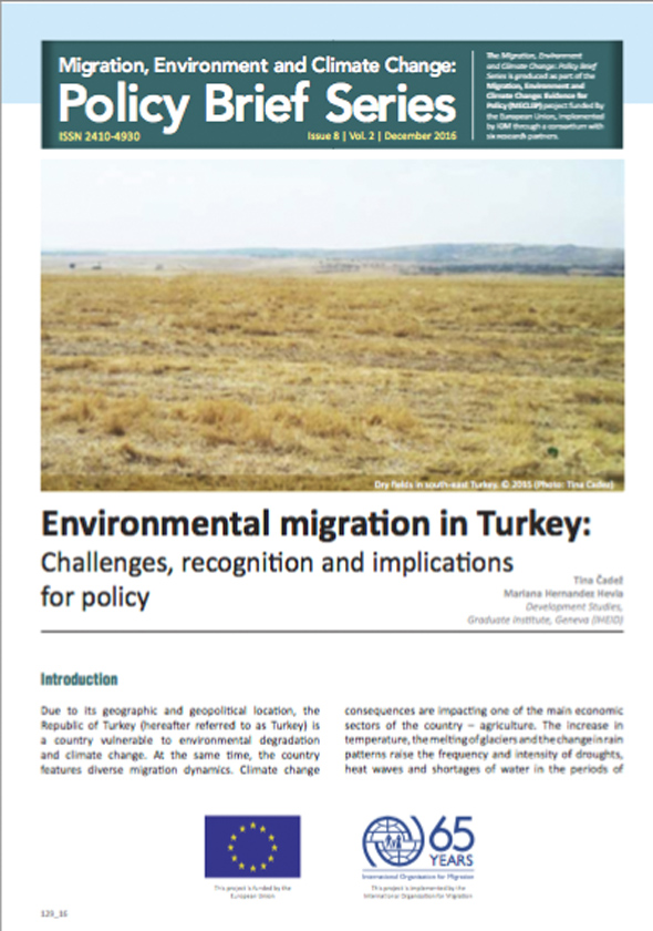 Environmental migration in Turkey: Challenges, recognition and implications for policy